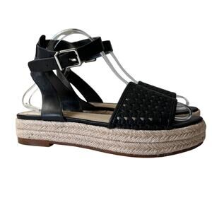 Vince Camuto Kovya Espadrille Faux Leather Ankle Strap Sandals Size 8.5